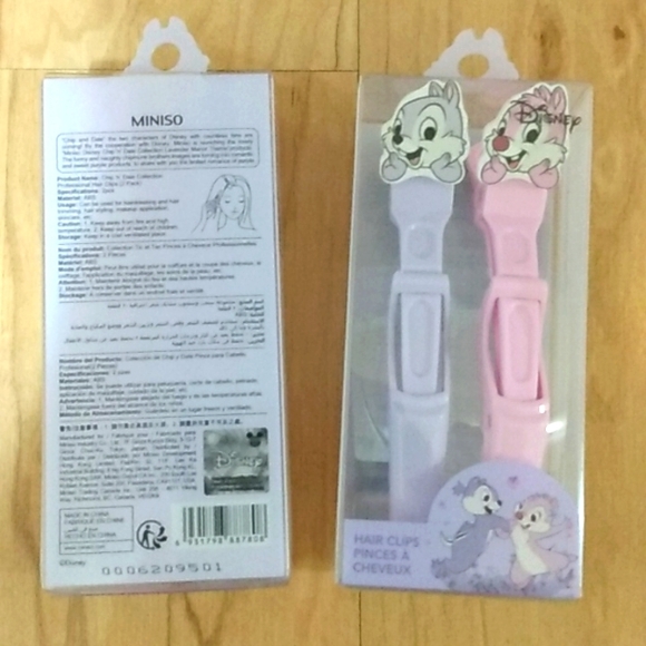 Miniso Disney Chip and Dale Lavender Pink Hair Clips Set of 2 - Picture 2 of 7